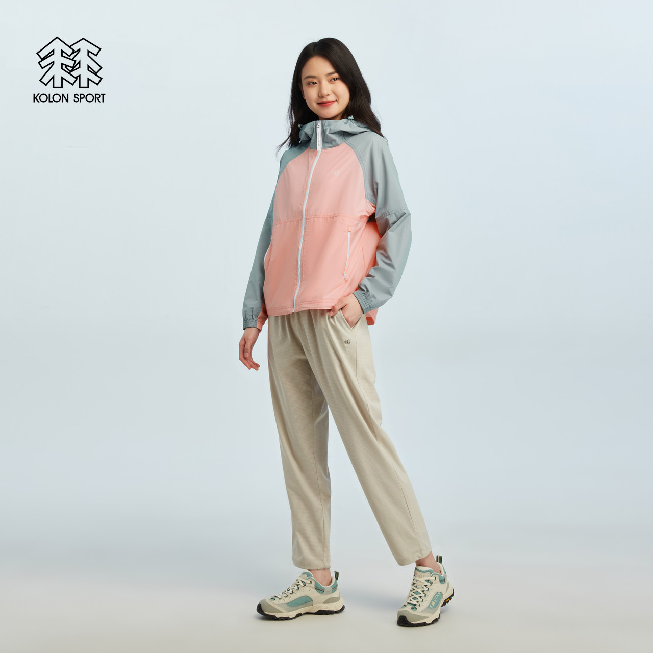 可隆女春秋新款wind k撞色防风夹克防泼水外套KOLONSPORT韩国正品,淘宝优惠券,粉丝福利购,淘宝优惠卷