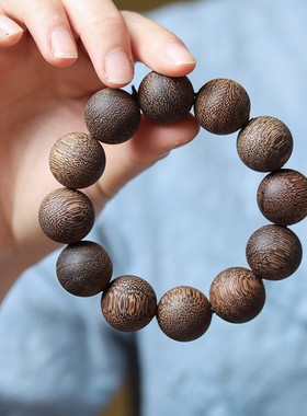 天然白奇楠沉香2.0圆珠念珠男女多圈手链佛珠文玩手串精品民族