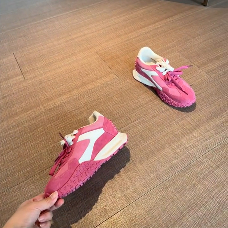 小众树莓粉色阿甘鞋女2025春秋小个子厚底德训鞋时尚双鞋带休闲鞋,淘宝优惠券,粉丝福利购,淘宝优惠卷