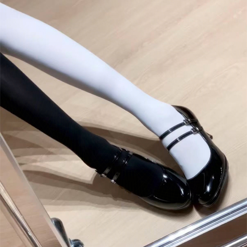 野孩子法式绝美小高跟鞋女气质高级不累脚日常百搭黑色玛丽珍单鞋 - 图0