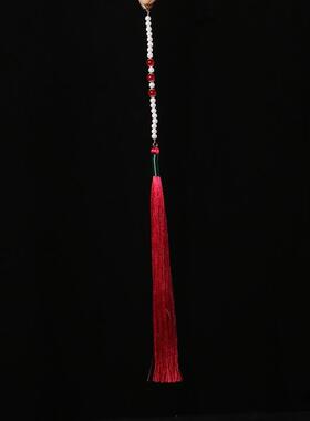 汉服配饰祥云锁红色压襟挂饰女颈饰长款中国风汉服汉元素流苏吊坠