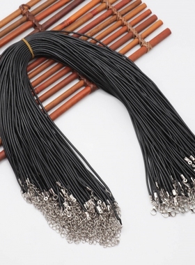 挂绳链装饰蜡线复古饰品黑色项链绳可调节吊坠绳挂绳配饰颈链挂件
