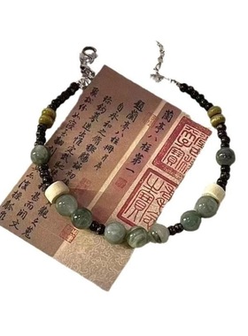 问天手饰菩提根项链敦煌原创国风女士复古兰亭序流苏手持琉璃