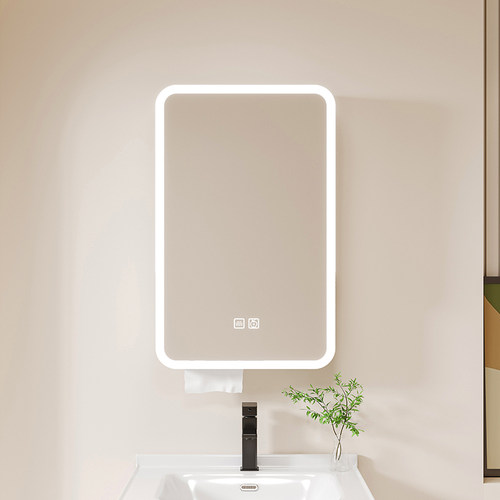 圆弧智能除雾浴室镜柜卫生间挂墙式浴室单独镜柜置物架收纳储物柜 - 图0