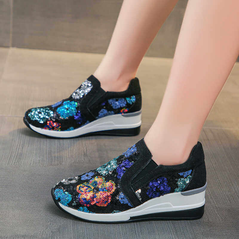 豆豆鞋女2024春季新款渔夫鞋亮片松糕鞋厚底一脚蹬增高休闲鞋女鞋,淘宝优惠券,粉丝福利购,淘宝优惠卷