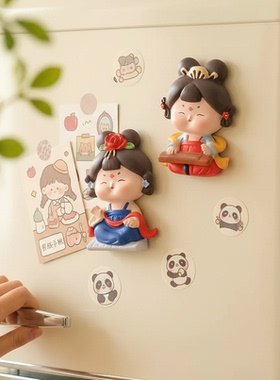 可爱卡通女孩立体磁性冰箱贴