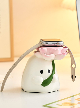 搞怪个性可爱鬼适用于苹果华为手表充电器支架摆件生日礼物送闺蜜