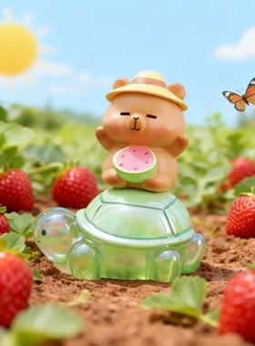 夏日西瓜卡通小熊乌龟桌面摆件