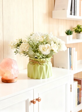 盐石花瓶花束治愈系装饰摆件