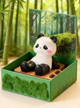 可爱卡通熊猫桌面装饰摆件
