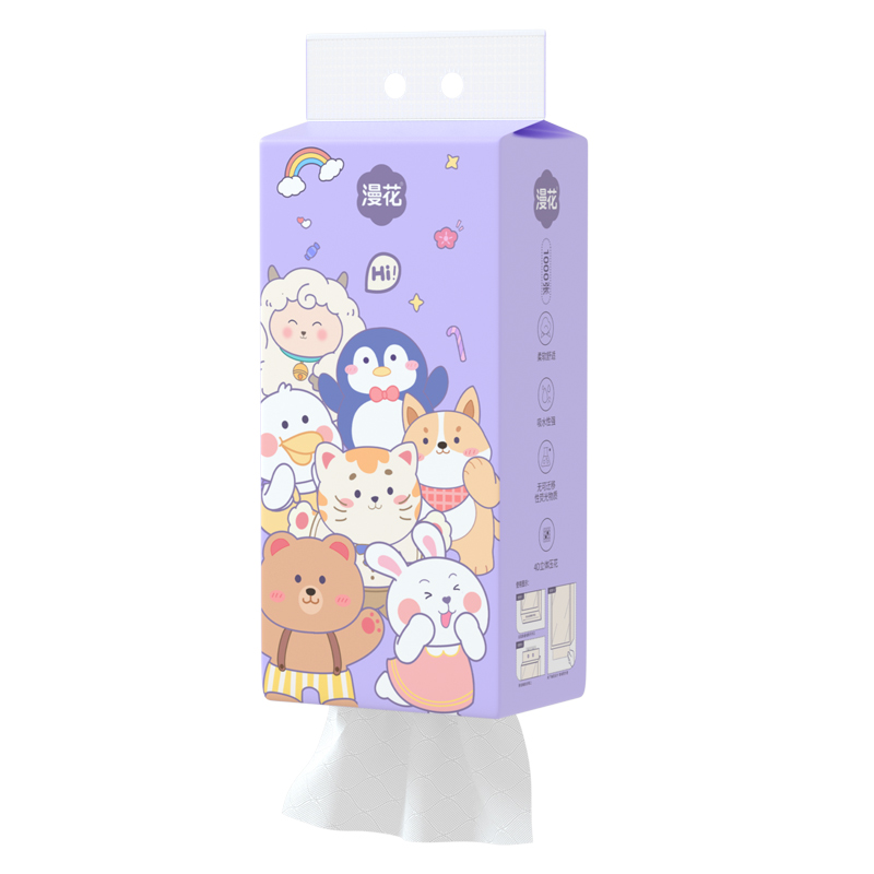 漫花挂抽纸巾抽纸家用整箱实惠装悬挂式厕纸擦手面巾纸卫生纸