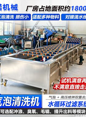 全自动青椒清洗机 网带气泡式圆椒清洗设备 蔬菜工厂清洗辣椒机器