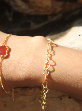 JFB法国进口心心相链18K厚包金手链项链法式浪漫爱心节日礼物女