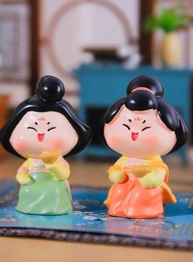 仕女唐妞可爱中式摆件宫女桌面