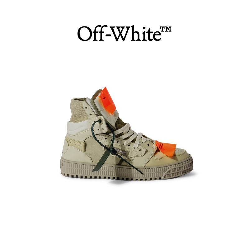 【年中5折起】OFF-WHITE 3.0 OFF COURT女士米色高帮运动鞋-图3