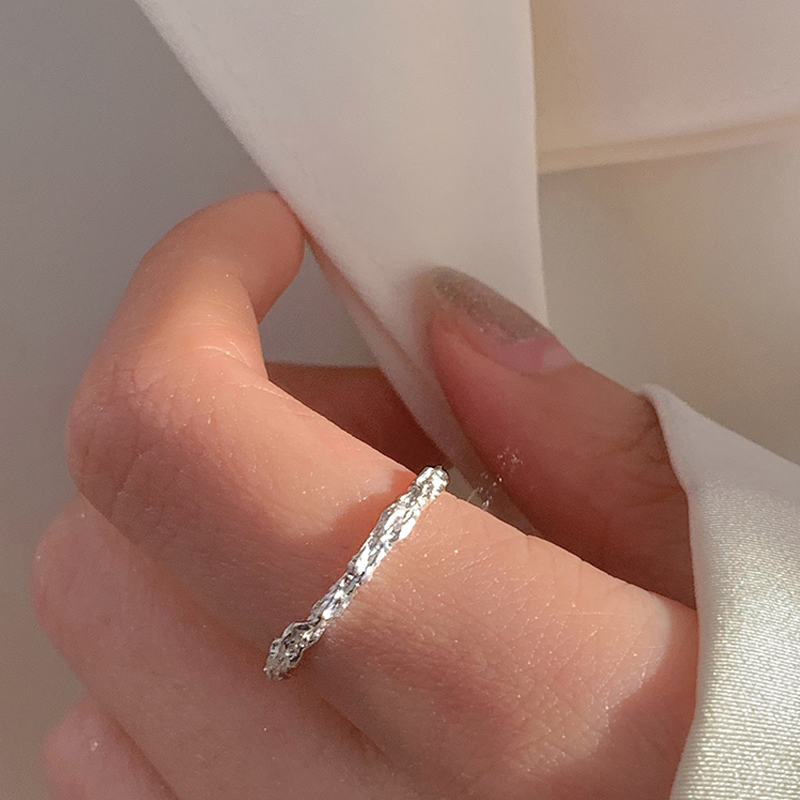 925纯银个性开口戒指女食指指环简约冷淡风小众设计ins潮时尚网红