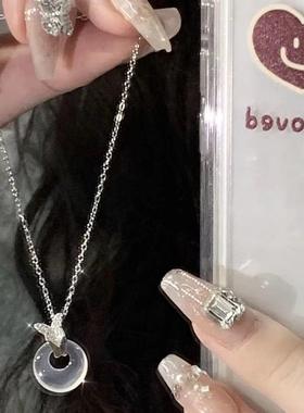 蝶恋平安扣项链女ins轻奢小众设计新中式锁骨链送闺蜜女友