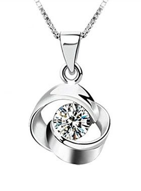 s925纯银一见钟情旋转爱项链女日韩简约气质创意送女友情人节礼物