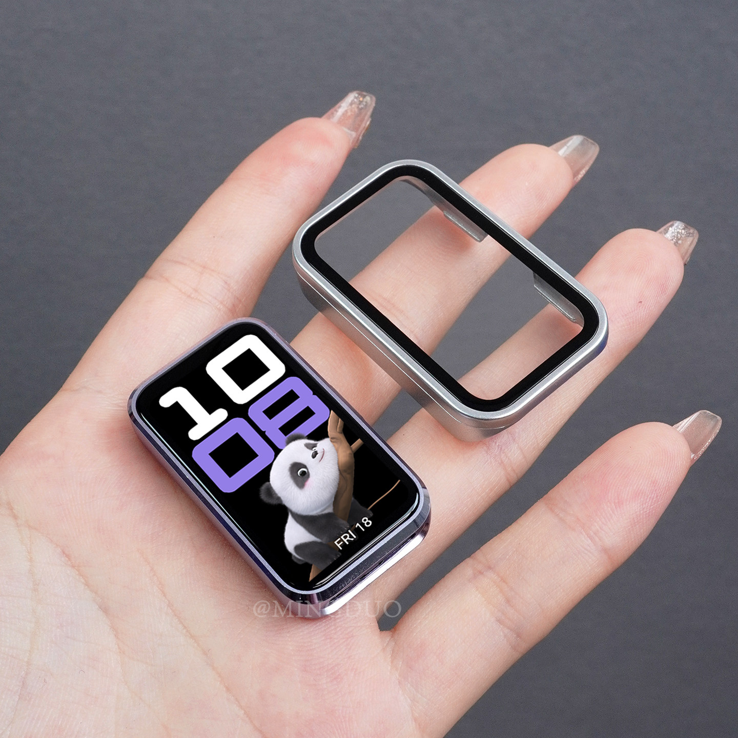 适用华为手环10保护壳手表9保护套8手表带9NFC版钢化膜band十九八代智能保护膜PC手表壳全包壳膜一体银色表套,淘宝优惠券,粉丝福利购,淘宝优惠卷