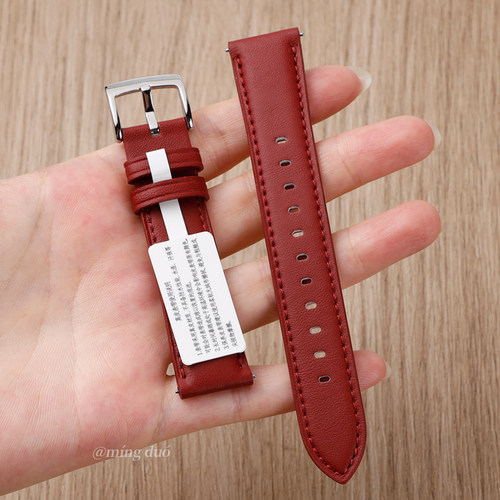 适用华为gt5/6手表gt4表带新款watchgt5pro女款真皮watchgt4智能官方同款瑞红色fit3/2/41mm按键款按压式腕带 - 图1