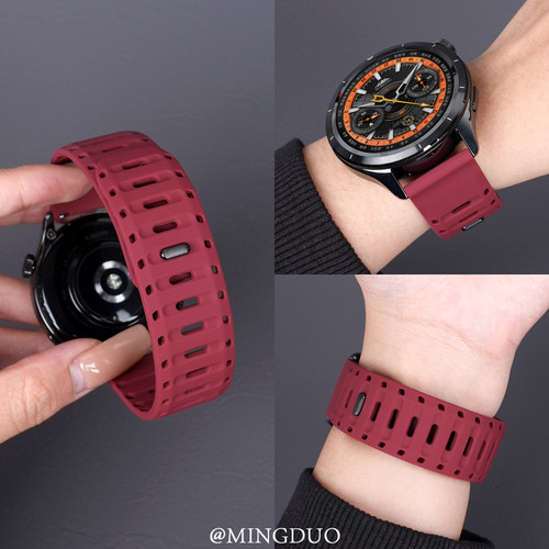 鸣铎适用小米手表S4表带watchs4sport腕带男款watch5智能鲨鱼纹侧线磁吸硅胶watchs运动版color2高级腕带透气 - 图3