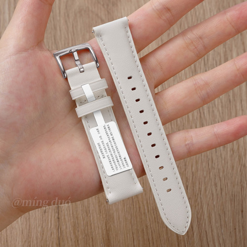 适用华为Watch5手表带GT5pro官方原装同款gt4新款42mm真皮白色watchgt牛皮智能专用按键款女生按压式运动系列 - 图1
