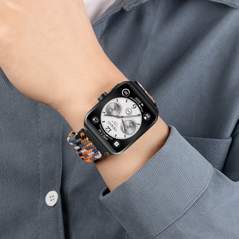 新款编织尼龙适用oppowatchx手表4Pro表带一加手表2磁吸回环3Pro秋冬noepuls2/1代se腕带watch4Pro男女替换带