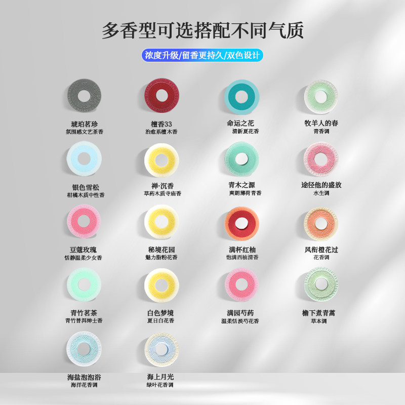 京曦JX彩色双环车载香薰片替换装出风口车内持久淡香氛车用除异味