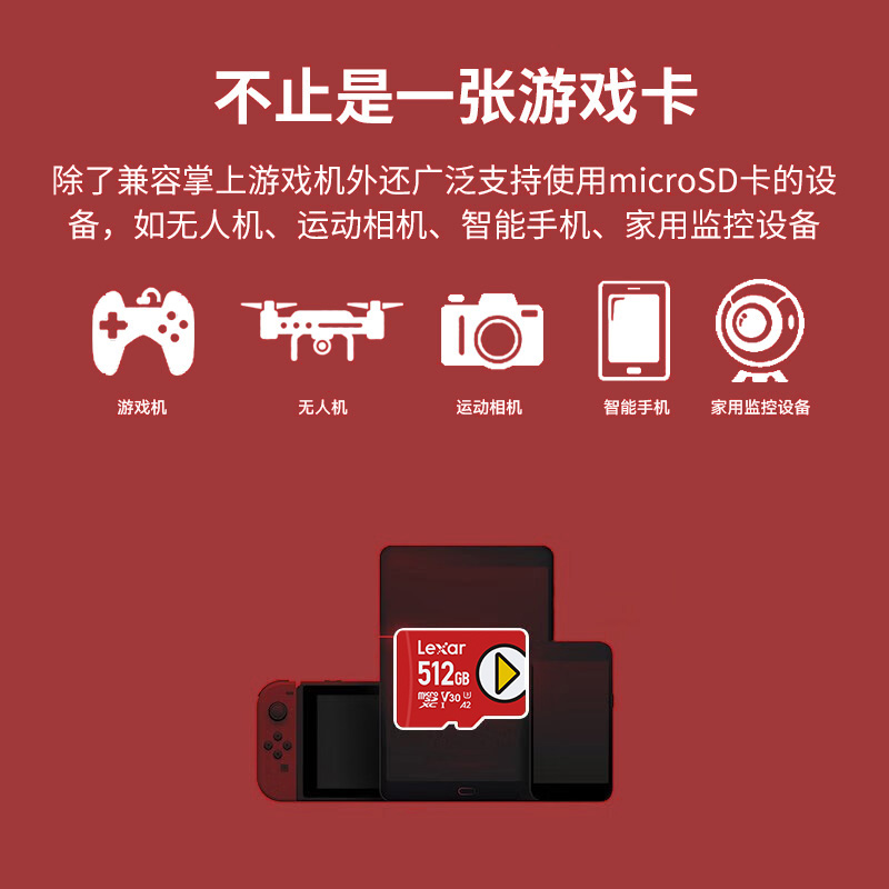 雷克沙TF卡1T/512G高速MicroSD存储卡任天堂Switch游戏机NS内存卡 - 图3