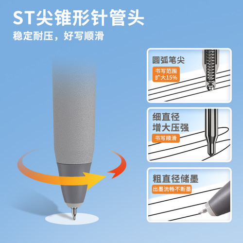 根号三减负笔V37音爆云套装（3支笔+20支芯）0.5速干考试按动中性笔弹性速写笔头官方旗舰店防疲劳按动式 - 图2