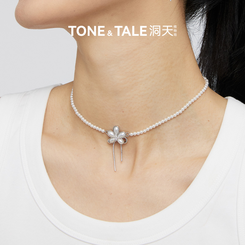 【赵昭仪同款】洞天TONETALE花间雨捧花项链女小众精致轻奢颈链-图3