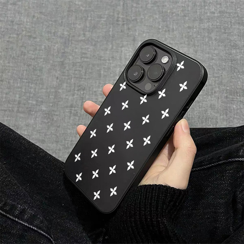简约ins风小花适用iPhone16promax好看的手机壳17PRO苹果15plus黑色14硅胶13小众12软套11防摔XS女XR磨砂Air