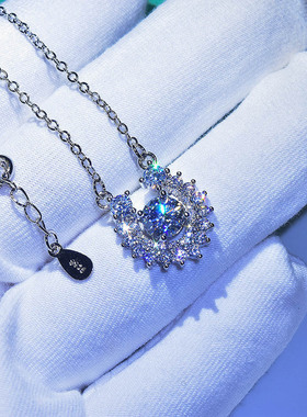 直播爆款仿美国进口D色莫桑钻项链 镀pt950八心八箭高碳钻吊坠