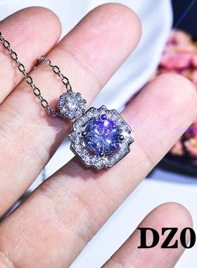 2克拉仿莫桑石项链锁骨链 八心八箭锆石吊坠饰品王