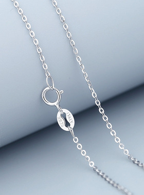 s925纯银十字链散链闪欧项链流苏手工diy配件半成品o字链锁骨链