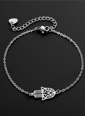 跨境饰品 欧美新款不锈钢手链 亚马逊创意潮流嘻哈手链女