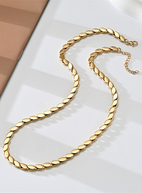 欧美钛钢手链不锈钢电镀18K金高级感夏季女不掉色轻奢饰品马眼链