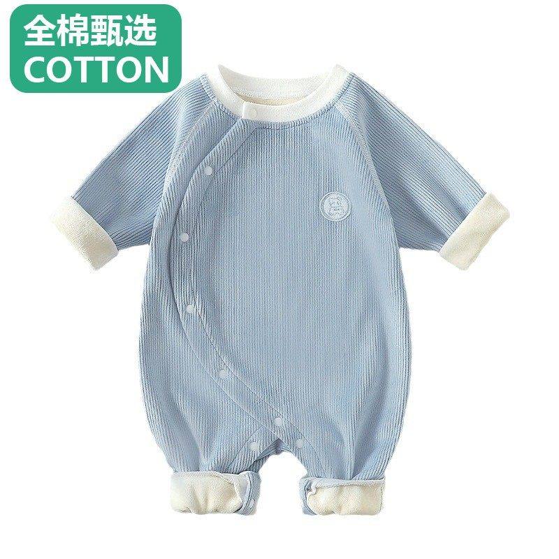 全棉母婴纯棉新生婴儿连体衣无骨加绒秋冬加厚男女宝宝外穿保暖哈,淘宝优惠券,粉丝福利购,淘宝优惠卷