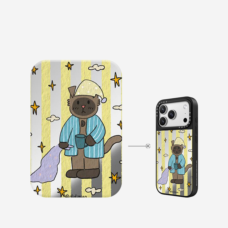 CASETiFY 迪迪Miao 睡衣喵喵 适用于苹果iPhone17ProMax/17Pro/16ProMax/16Pro镜面手机壳
