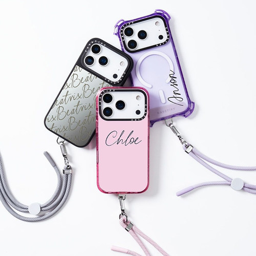 CASETiFY 织绳手机背带 黑色/粉色/紫色/卡其色 适用于iPhone全系列手机配件背带挂绳 - 图1