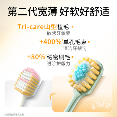 狮王细齿洁宽薄软毛牙刷