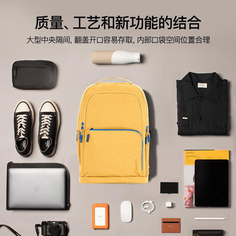 INCASE Facet适用2024新款M3笔记本电脑包男双肩16寸苹果macbookpro背包女华为matebook14联想小新air旅行包