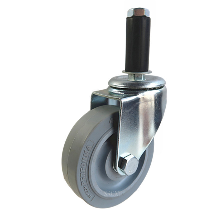 3寸4寸5寸插杆线棒脚轮精益管万向静音轮工业周转车轱辘 - 图3