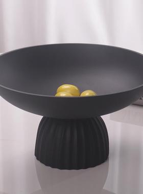 现代极简高脚水果盘样板房北欧创意茶几托盘餐桌软装饰品展厅摆件