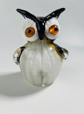 琉璃猫头鹰北欧家居装饰小动物摆件书桌面摆件创意礼物