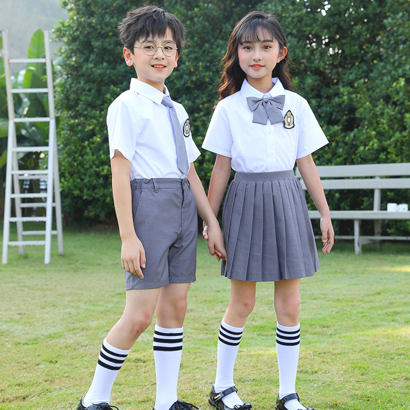 幼儿园园服夏季儿童校服套装小学生班服夏装英伦学院风毕业照服装