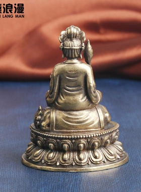 黄铜文殊菩萨佛像摆件纳