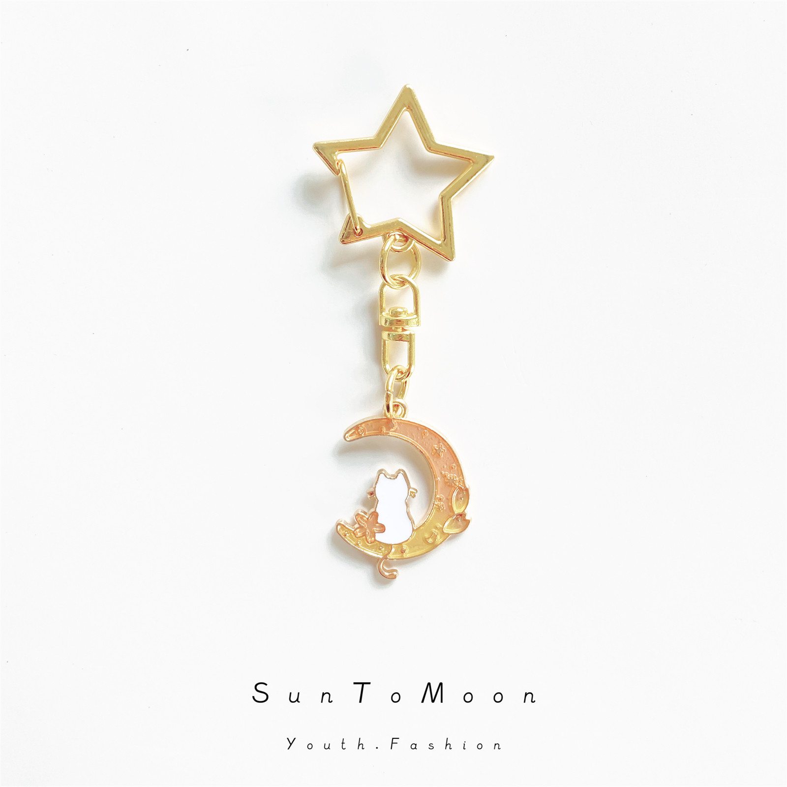 手作月亮星星可爱猫咪钥匙扣卡通原创包包挂件AirPods配饰少女心,淘宝优惠券,粉丝福利购,淘宝优惠卷