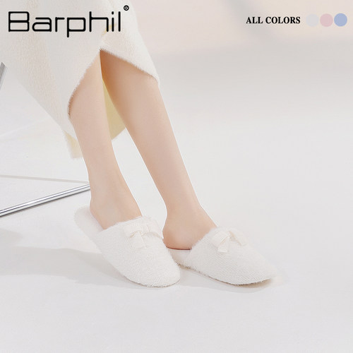 Barphil拖鞋家居室内秋冬2026新款包头女士静音毛绒可爱防滑棉拖 - 图2