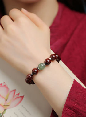 安道子38节礼物印度小叶紫檀手串老料高密金星[12mm珠]玺晶级青玉